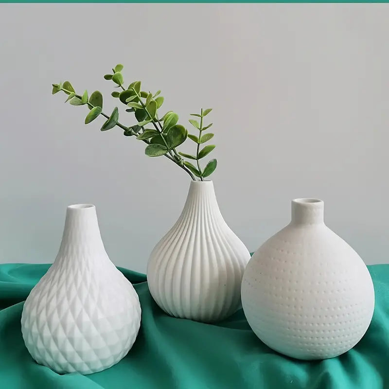 Moderne Witte Keramische Bloemenvaas voor Woondecoratie