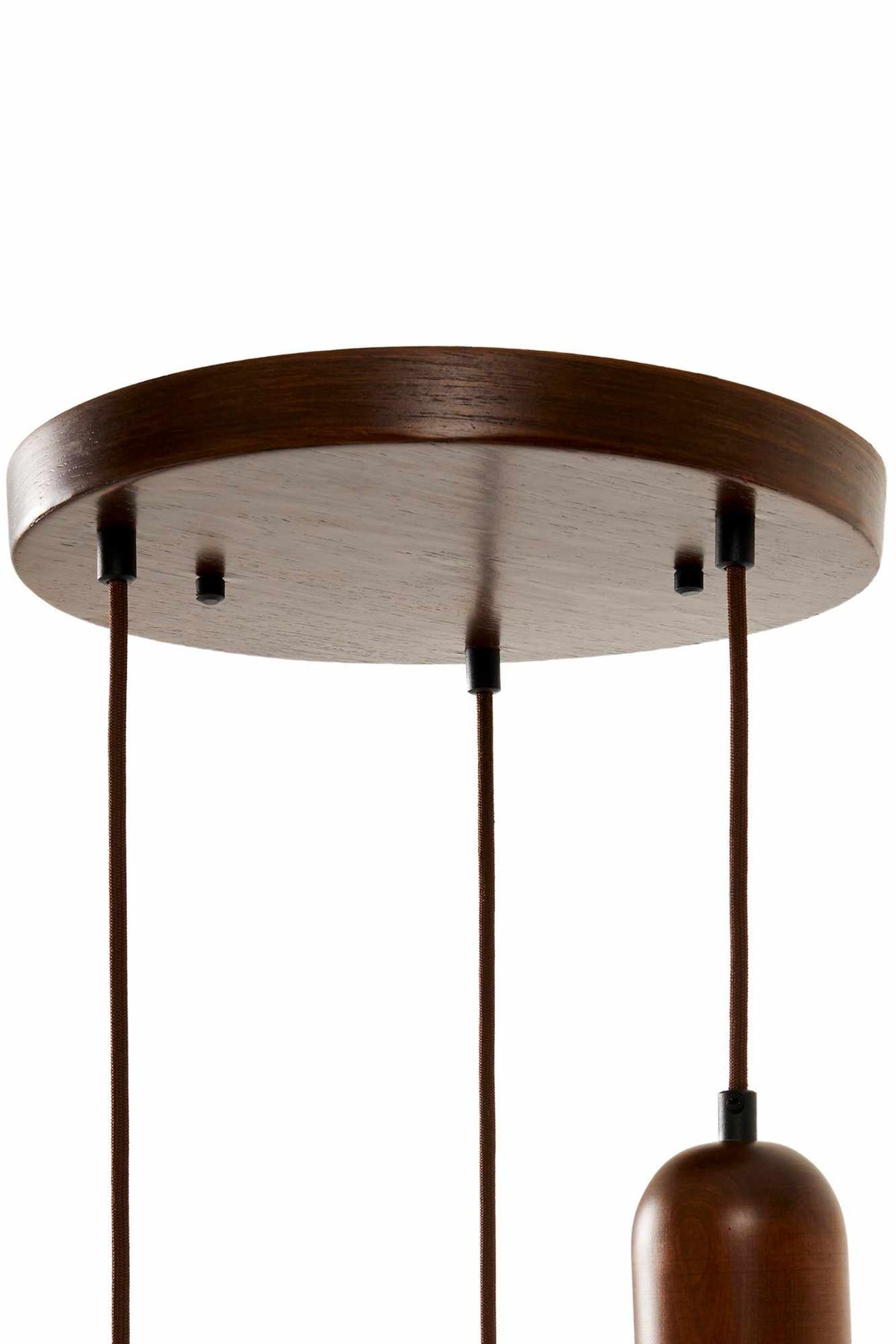 Hanglamp 3-lichts verschillende hoogtes – Walnoot & Travertin - Hikari