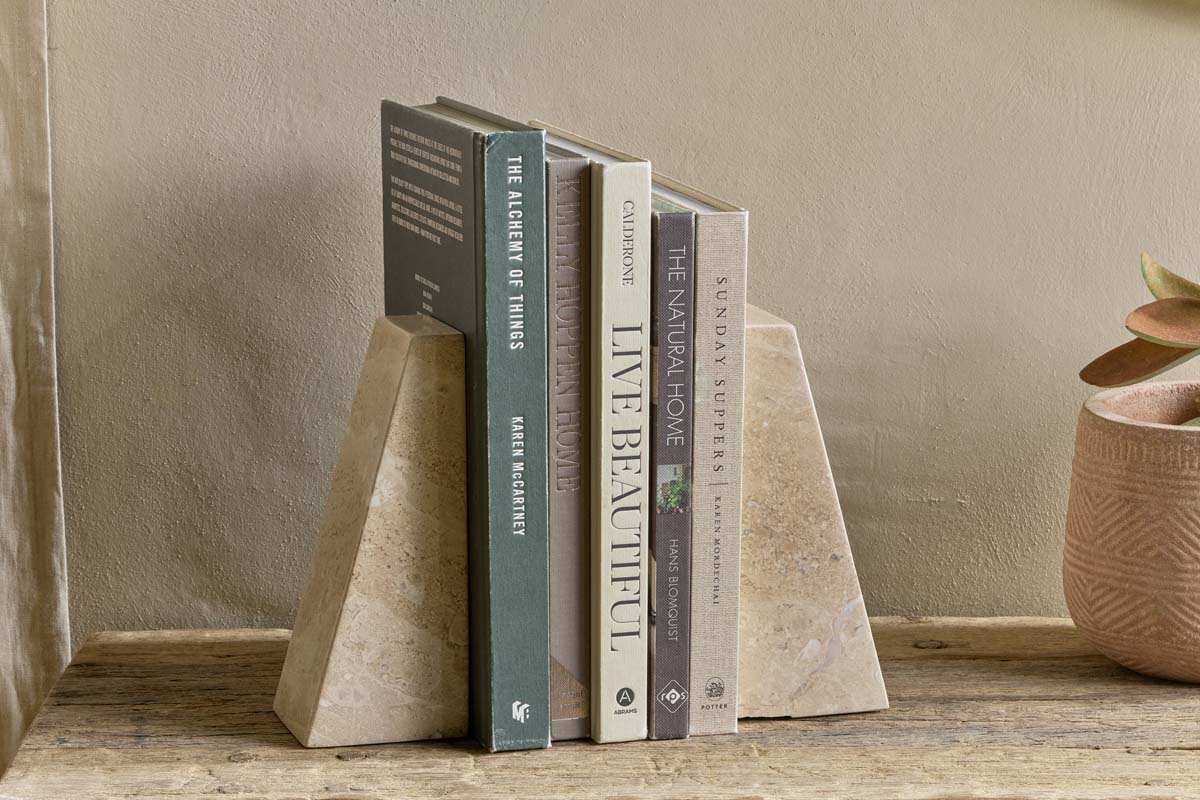 Nkuku Juda Marmeren Boekensteunen Grijs