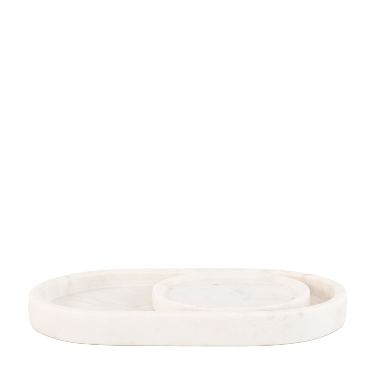 Piedra marmeren snuisterijbakje wit set van 2
