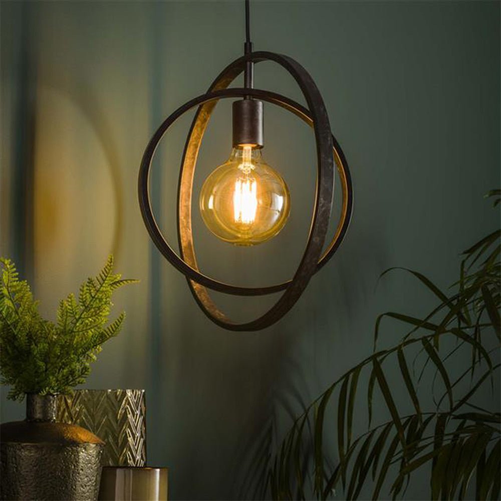 Hanglamp Industrieel Otan 1-lichts Open Zwart