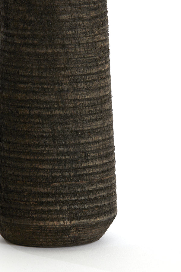 Theelichthouder 7,5x19 cm KHAMI hout antiek bruin