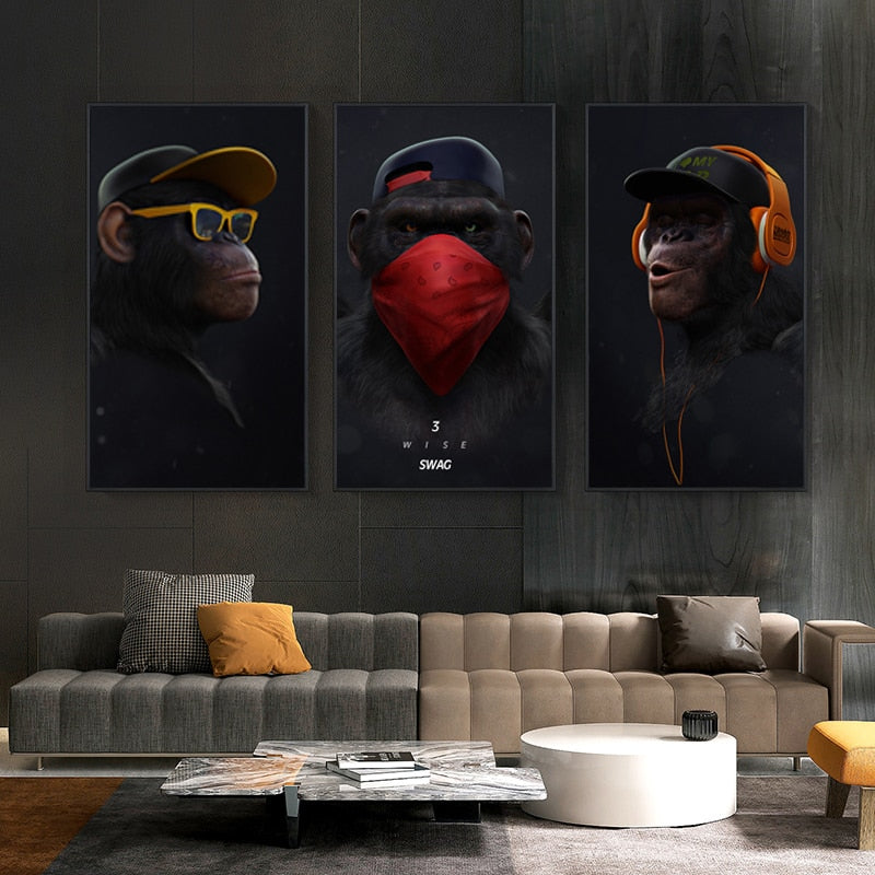 Toile - 3 Monkeys