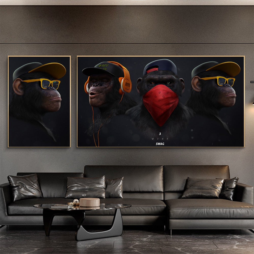 Toile - 3 Monkeys