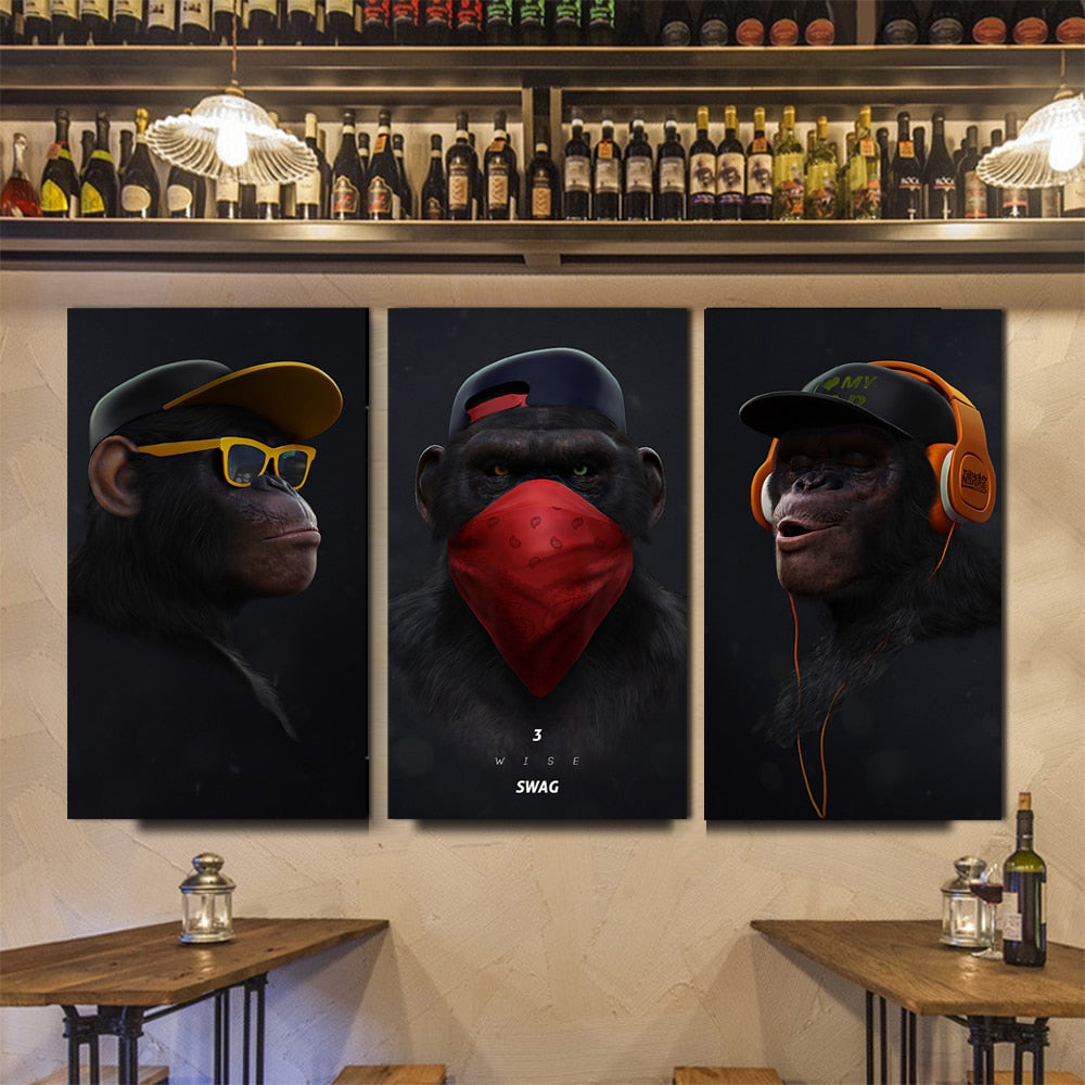 Toile - 3 Monkeys