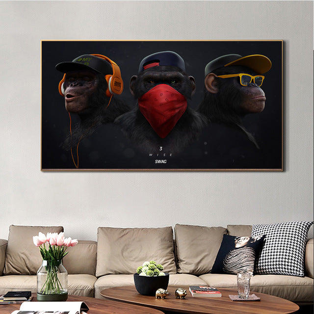 Toile - 3 Monkeys