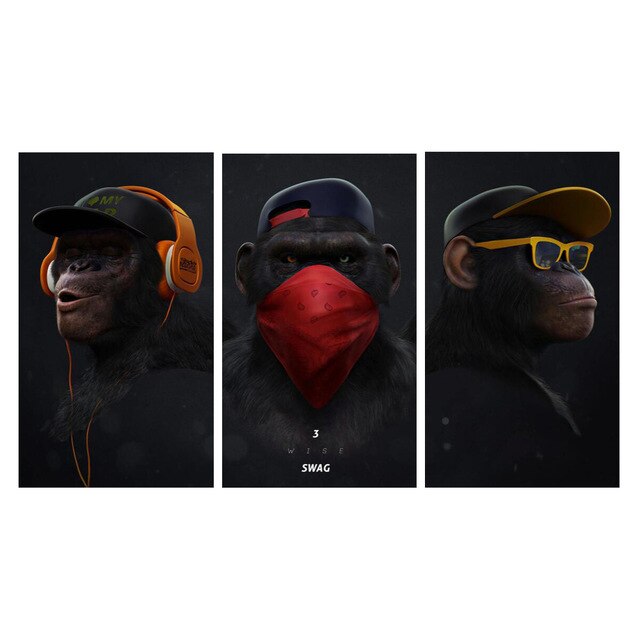 Toile - 3 Monkeys