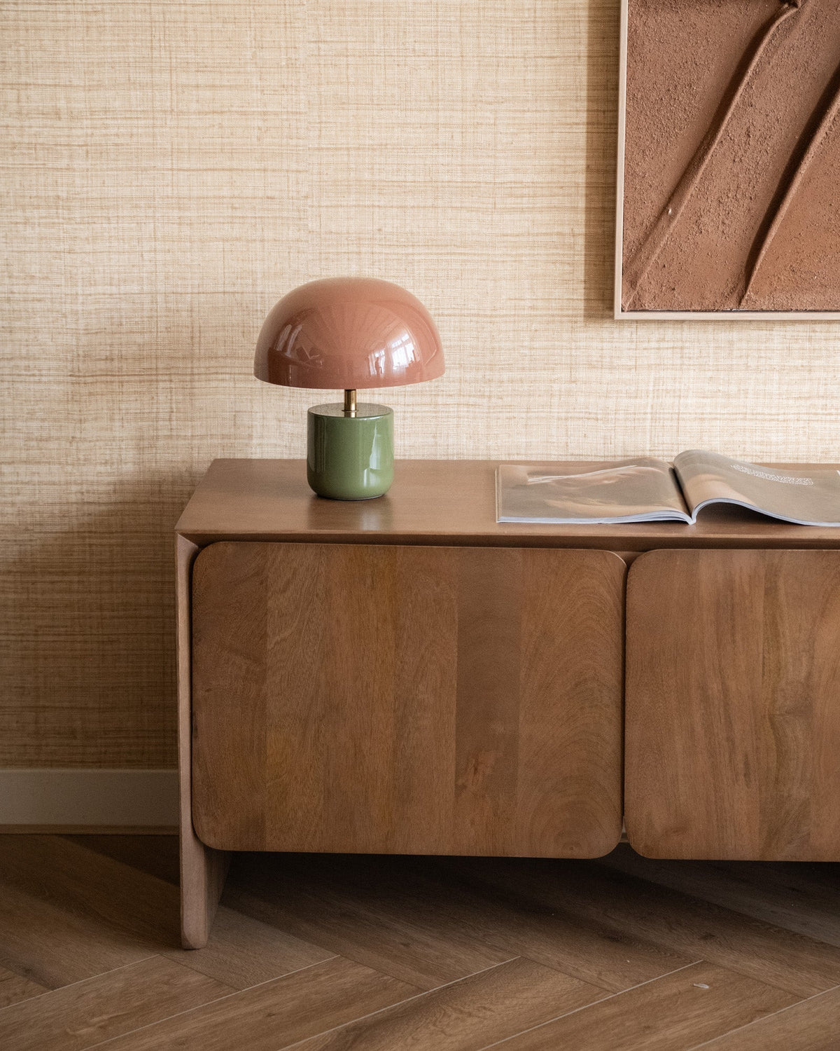 Table Lamp Mushy Iron Green/Brown - Things I Like Things I Love