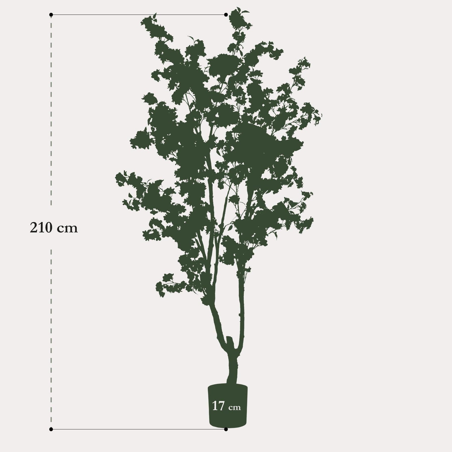 Kunst Kersenbloesem 210 cm Wit